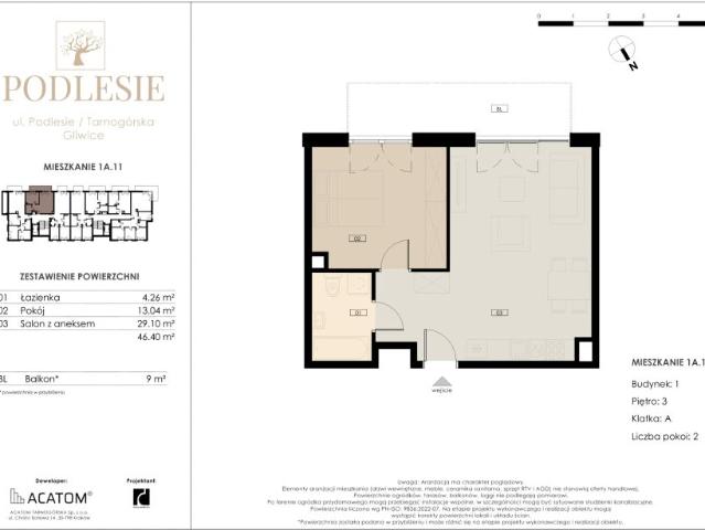 Mieszkanie 46,4m²