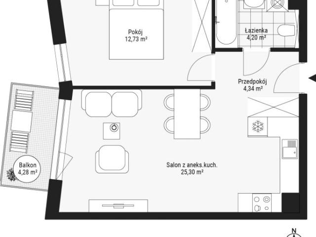 Mieszkanie 46,5m²