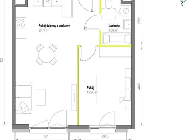 Mieszkanie 46,7m²