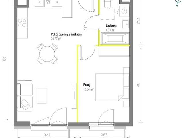 Mieszkanie 46,7m²