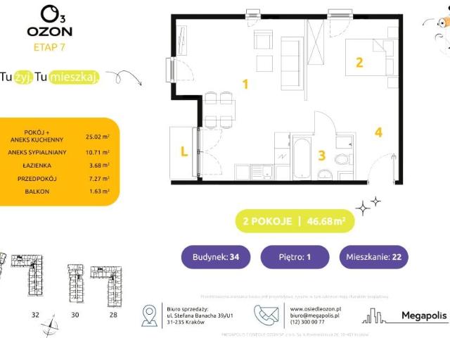 Mieszkanie 46,7m²