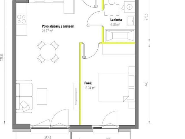 Mieszkanie 46,7m²