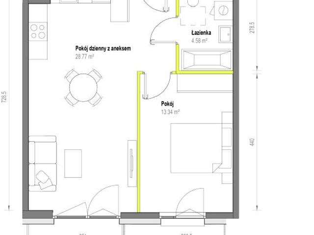 Mieszkanie 46,7m²