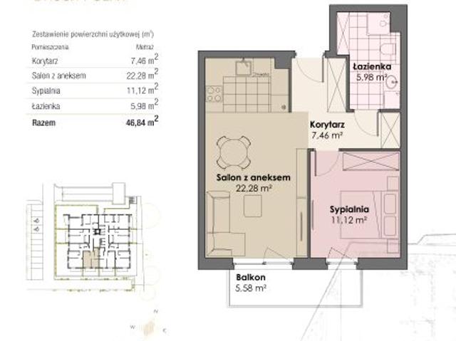 Mieszkanie 46,8m²