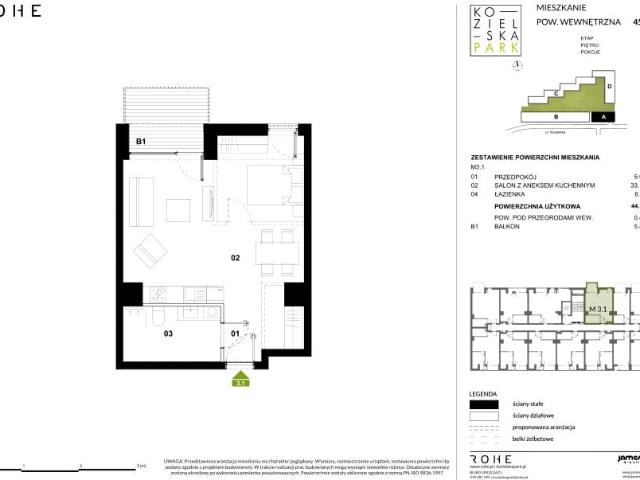 Mieszkanie 45,3m²