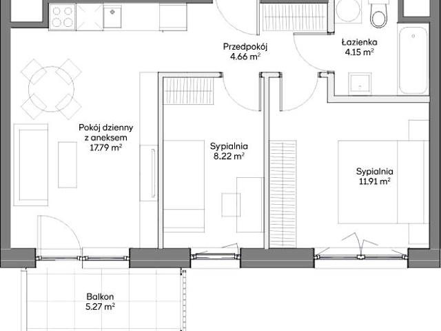 Mieszkanie 47 m², Warszawa