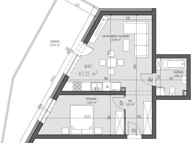 Mieszkanie 47,3m²