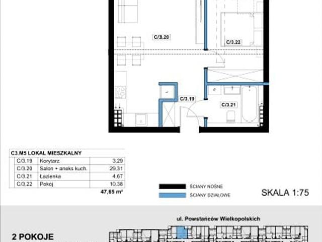Mieszkanie 47,7m²