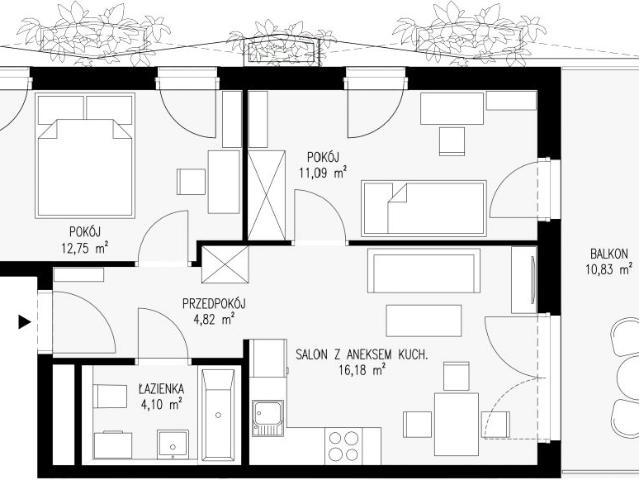 Mieszkanie 48,9m²