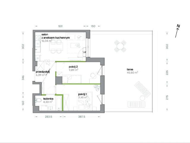Mieszkanie 48,2m²