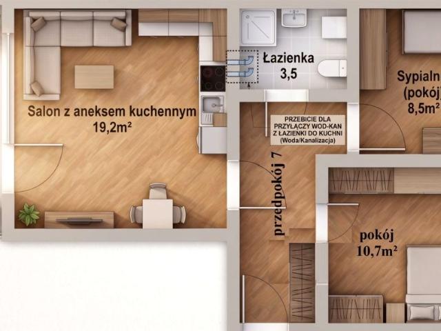 Mieszkanie 49 m², Radom