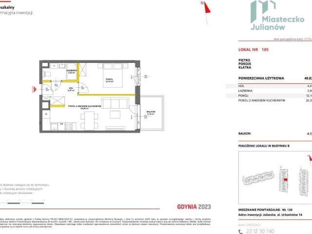 Mieszkanie 40,7m²