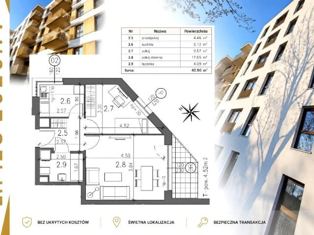 Mieszkanie 40,90 m², Kraków
