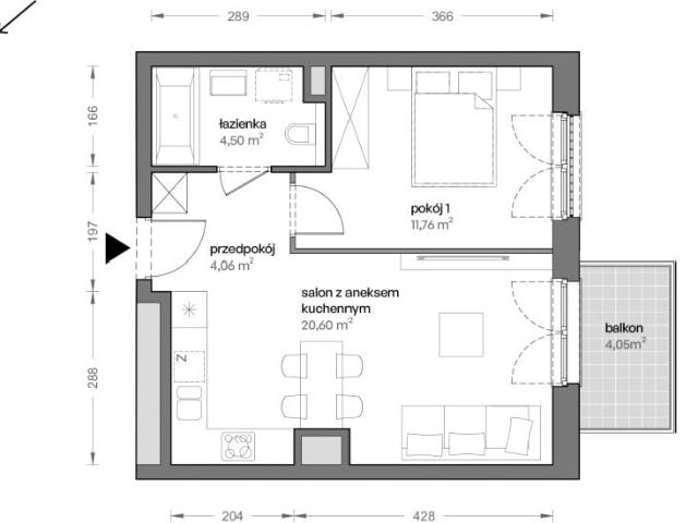 Mieszkanie 40,9m²