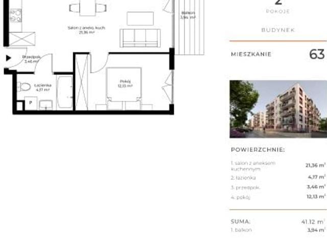 Mieszkanie 41,1m²
