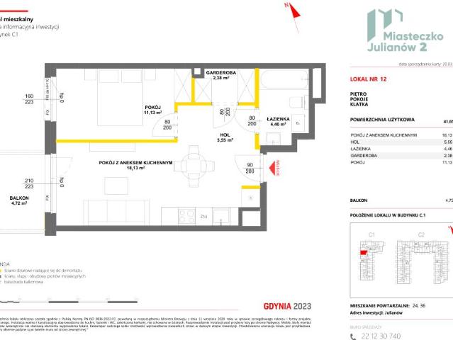 Mieszkanie 41,7m²