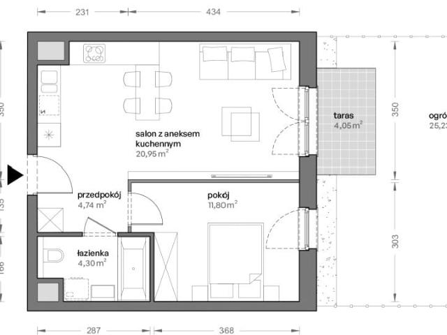 Mieszkanie 41,8m²