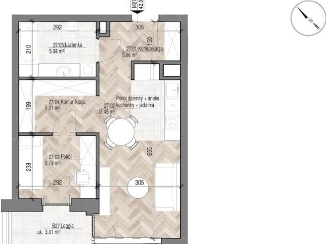 Mieszkanie 42,1m²