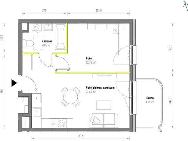Mieszkanie 42,2m²