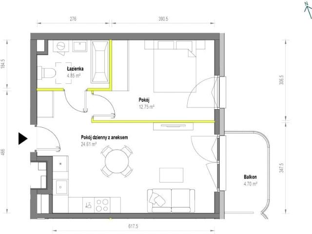 Mieszkanie 42,2m²