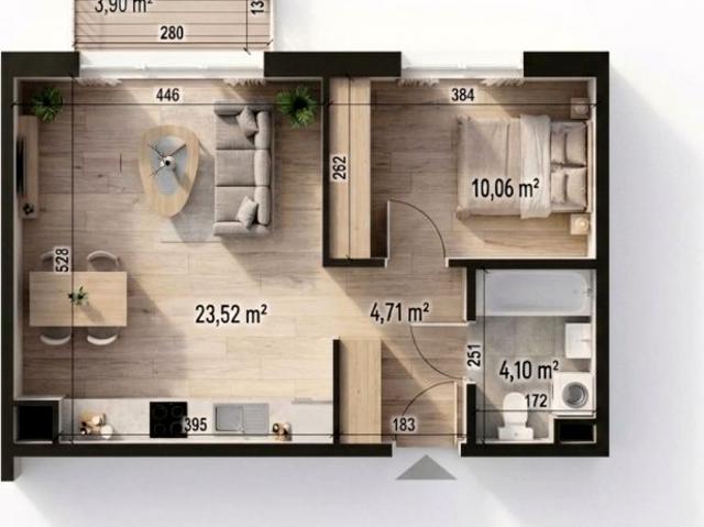 Mieszkanie 42,39 m², Wrocław