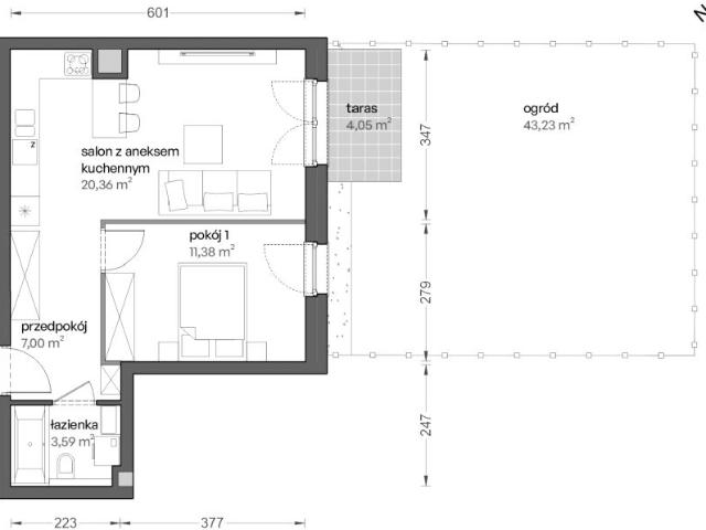 Mieszkanie 42,3m²