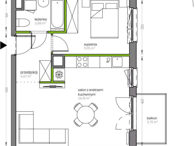 Mieszkanie 42,4m²