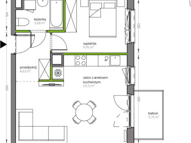 Mieszkanie 42,6m²