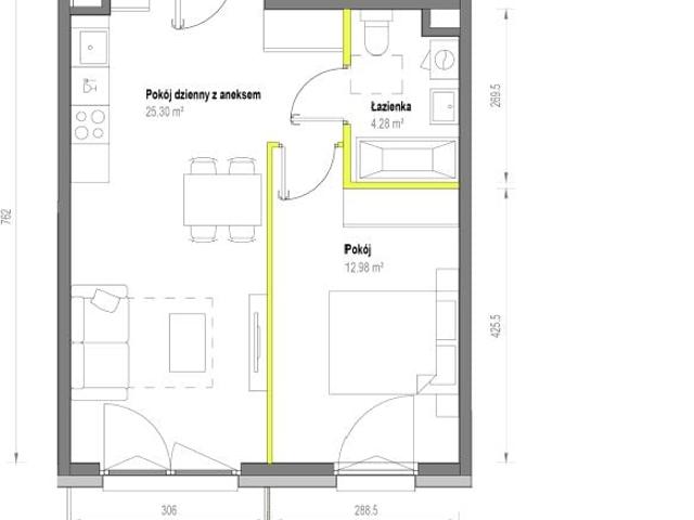 Mieszkanie 42,6m²