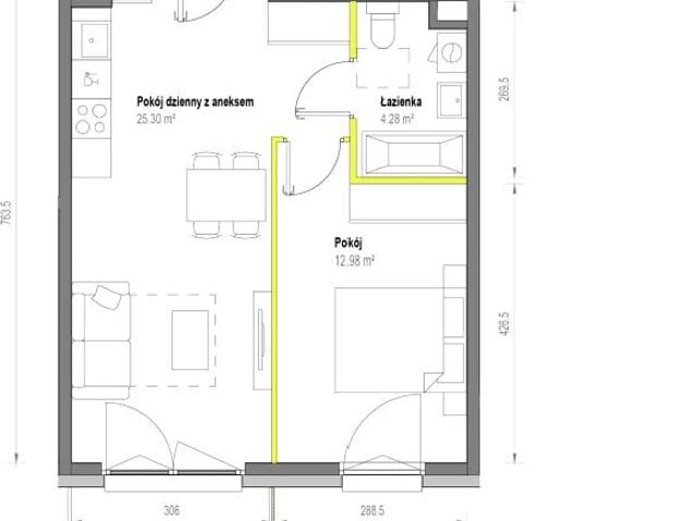 Mieszkanie 42,6m²
