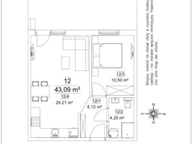 Mieszkanie 42,7m²