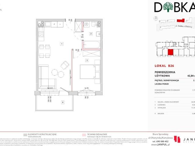 Mieszkanie 42,8m²