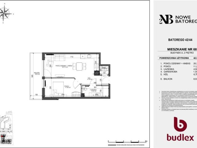 Mieszkanie 42,9m²