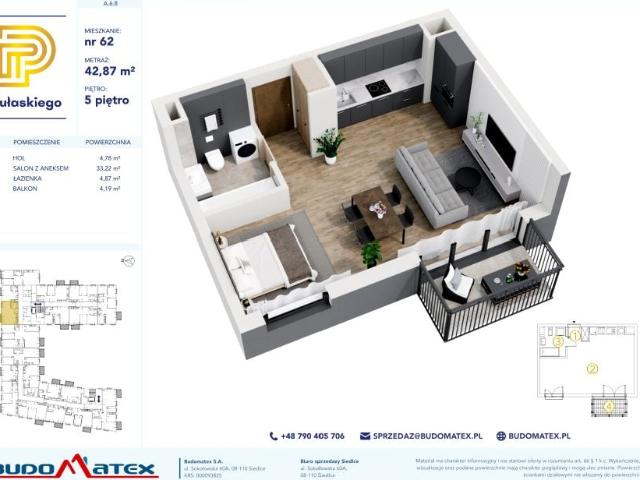 Mieszkanie 42,9m²