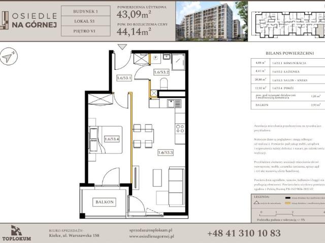 Mieszkanie 43,1m²