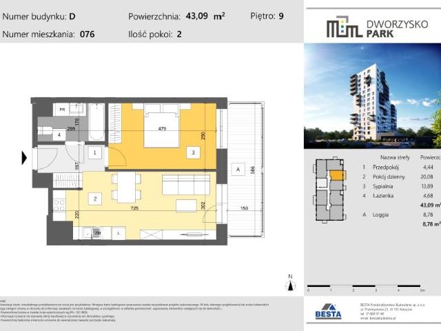 Mieszkanie 43,1m²