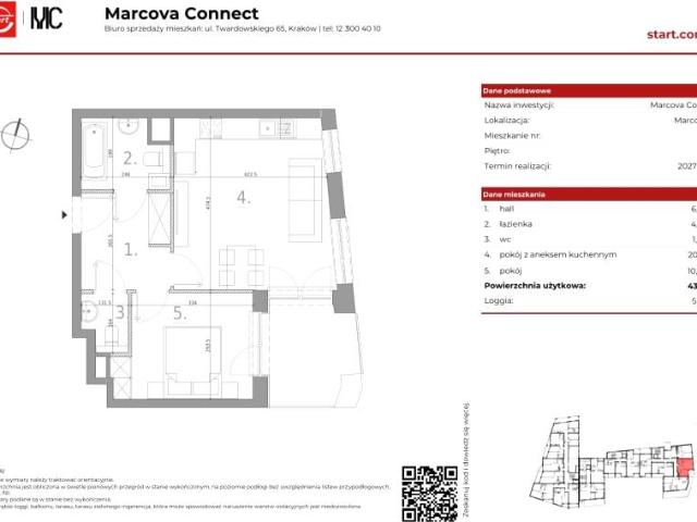 Mieszkanie 43,2m²