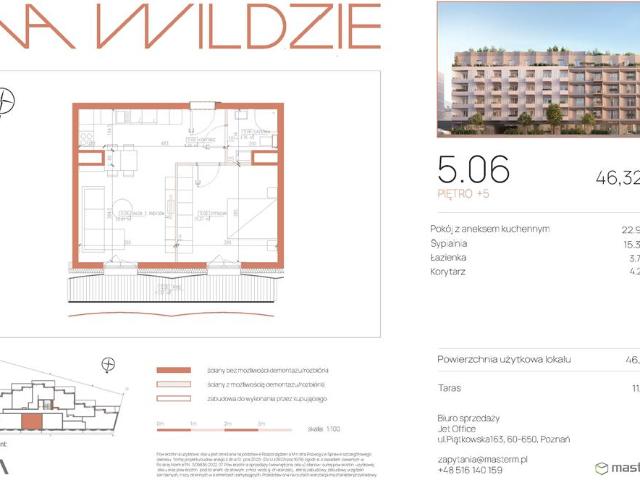 Mieszkanie, 43.32 m2, 2 pokoje