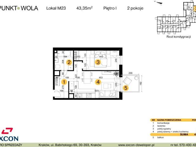 Mieszkanie 43,4m²