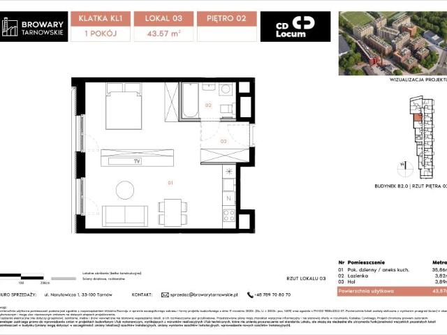 Mieszkanie 43,6m²