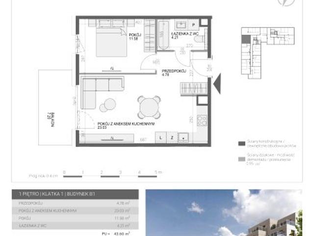 Mieszkanie 43,6m²