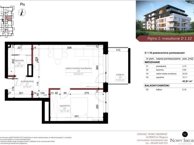Mieszkanie 43,9m²