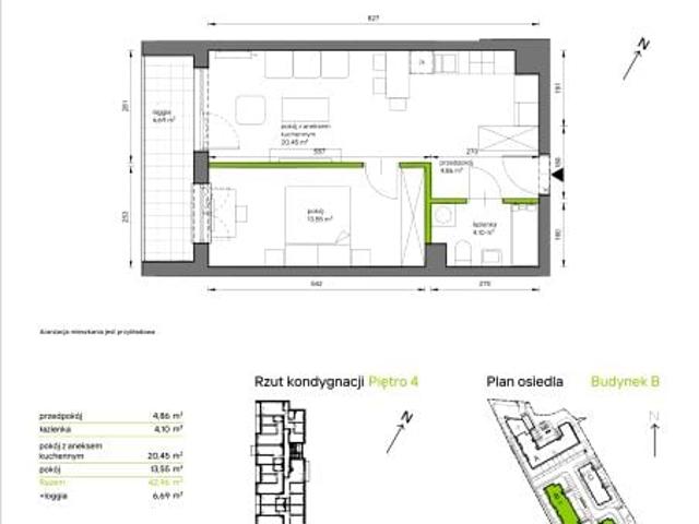 Mieszkanie 42,9m²