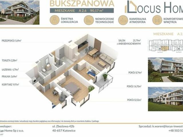 Mieszkanie 4 pokojowe Katowice ulica Bukszpanowa