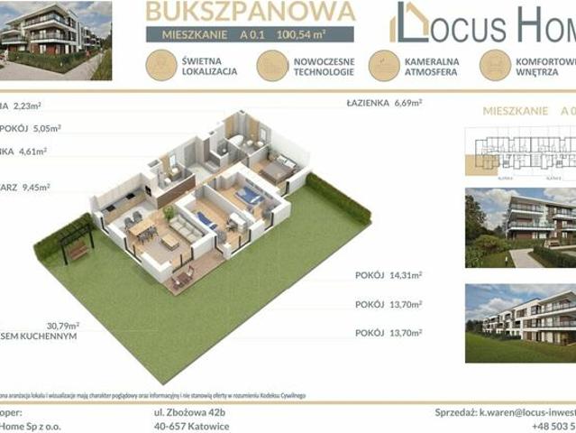 Mieszkanie 4 pokojowe Katowice ulica Bukszpanowa