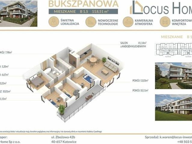 Mieszkanie 4 pokojowe Katowice ulica Bukszpanowa