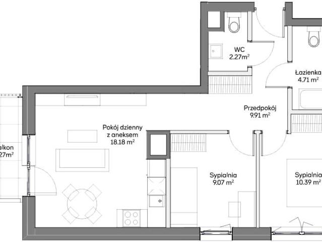 Mieszkanie 54 m², Warszawa