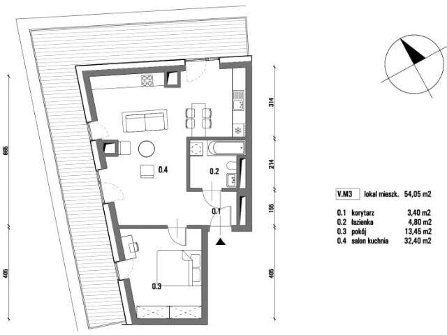 Mieszkanie 54,1m²