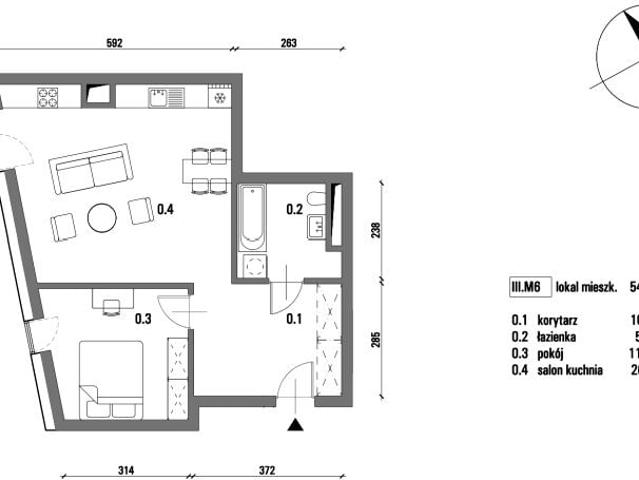 Mieszkanie 54,4m²