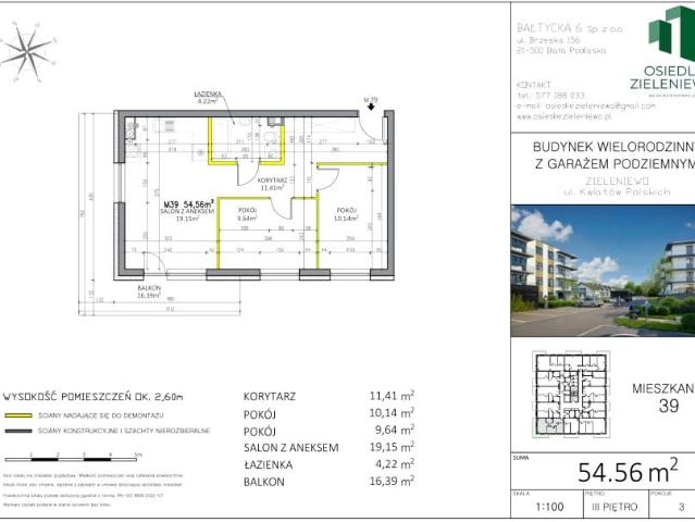 Mieszkanie 54,6m²